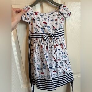 Camilla White Dress with Nautical Patterns